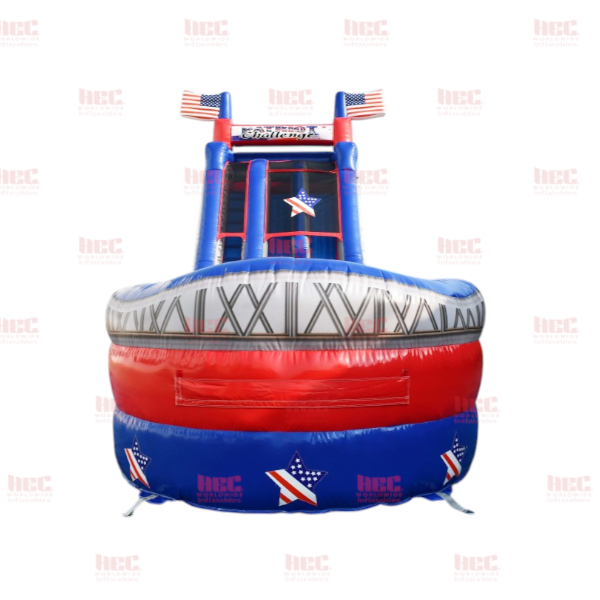 24 Foot Patriot Challenge Double Lane Inflated Pool 1 Piece