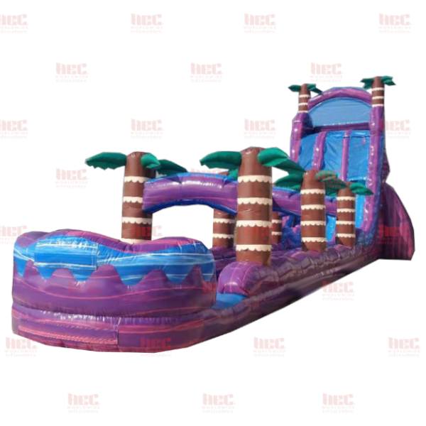 27 Foot Purple Hurricane® Double lane Inflated Pool with Slip and Slide