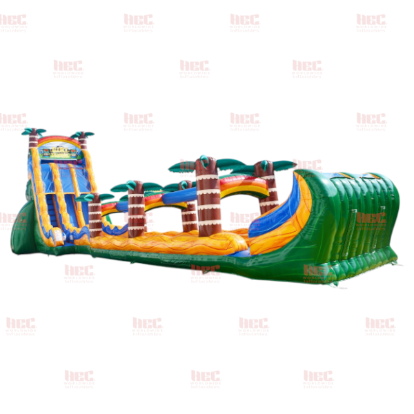 27 Foot Tiki Plunge Double Lane with Slip and Slide Rampage End