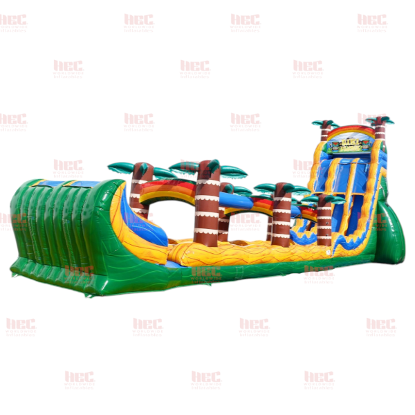27 Foot Tiki Plunge Double Lane with Slip and Slide Rampage End