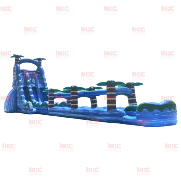 27 Foot Blue Hurricane® Double Lane Inflated Pool with Slip and Slide