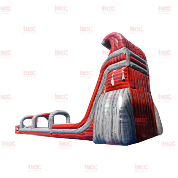 27 Foot Lava Slide Double Lane Inflated Pool with Slip and Slide