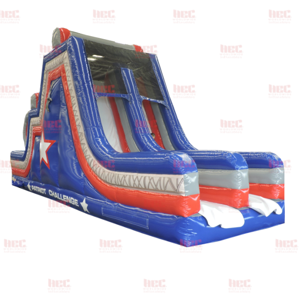 34 Foot Rock Climb Slide with Warped Wall Patriot Challenge™