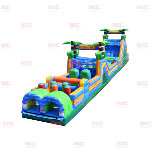 70 Foot Jungle Trek Obstacle Course 30 Foot Rock Climb Slide- 40 Foot Obstacle Course