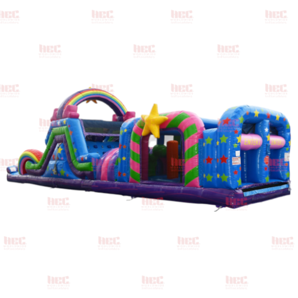 43 Foot Unicorn Obstacle Course Inflated Pool Elevated Floor Wet and Dry