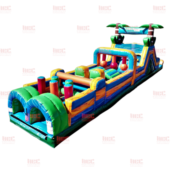 45 Foot Jungle Trek Obstacle Course Inflated Pool Wet and Dry
