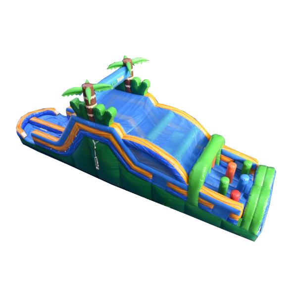 45 Foot Jungle Trek Obstacle Course Inflated Pool Elevated Floor Wet and Dry