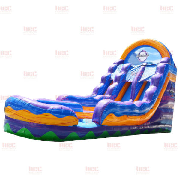 18 Foot Tropical Apex Hurricane ® Double Lane Inflated Pool Marble Orange