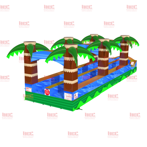 35 Foot Jungle Trek Double Lane Slip and Slide Inflated Pool