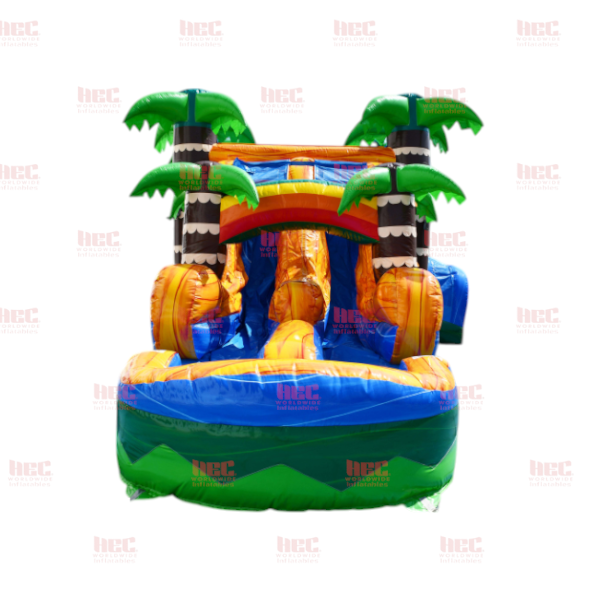 Jungle Trek Combo Double Lane Inflated Pool Wet/Dry