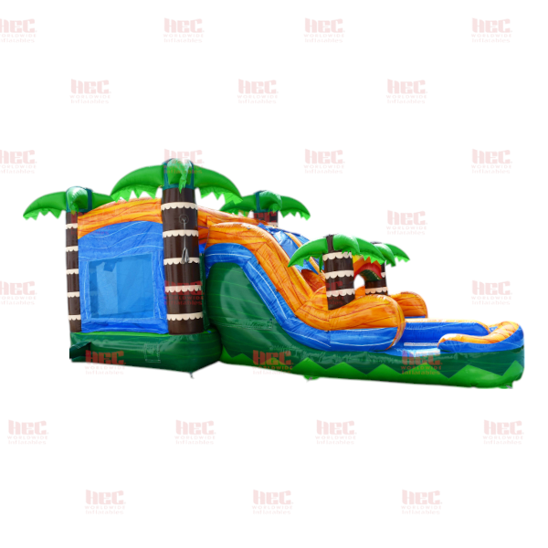 Jungle Trek Combo Double Lane Inflated Pool Wet/Dry