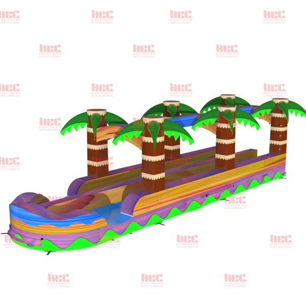 35 Foot Tropical Hurricane Double Lane Slip and Slide Inflated Pool