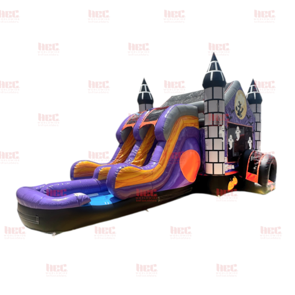 Halloween Combo Double Lane Inflated Pool Wet/Dry Roll Up Wall