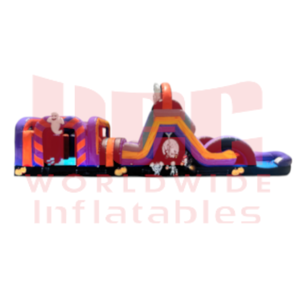 43 Foot Halloween Obstacle Course Inflated Pool Elevated Floor Wet / Dry