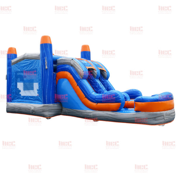 Piscina inflable de dos carriles Hyper Blast Combo, húmeda y seca