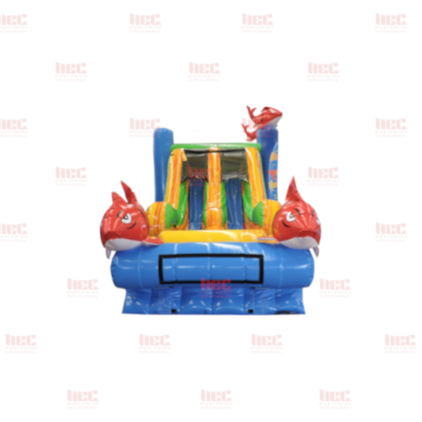 Kahuna™ Marble Blue Combo Double Lane Inflated Pool Wet/Dry