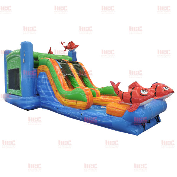 Kahuna™ Marble Blue Combo Double Lane Inflated Pool Wet/Dry