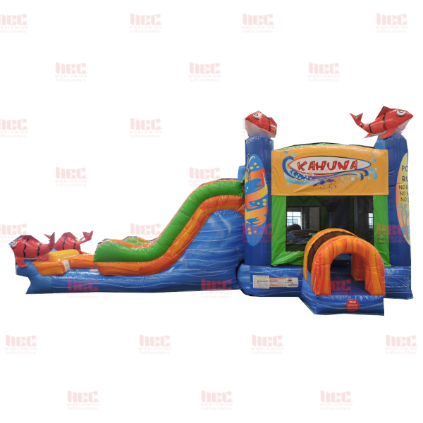Kahuna™ Marble Blue Combo Double Lane Inflated Pool Wet/Dry