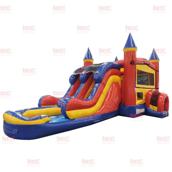 Modular BT Castle Combo Double Lane Inflated Pool Wet/Dry