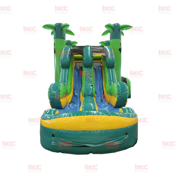 Modular BT Tropical Combo Double Lane Inflated Pool Wet/Dry