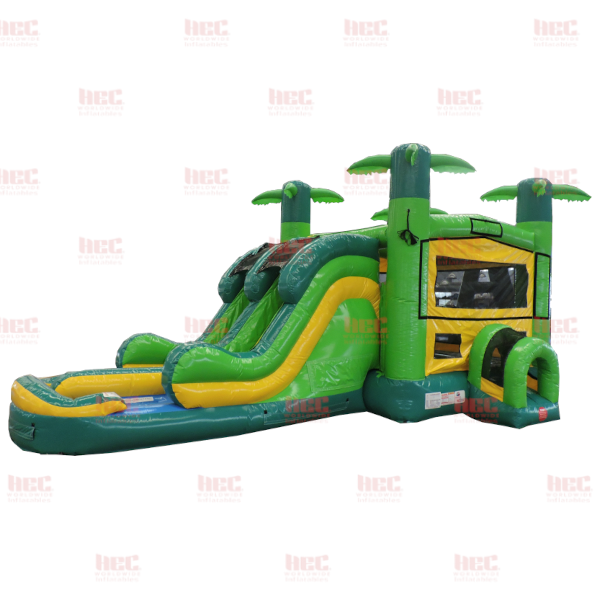 Modular BT Tropical Combo Double Lane Inflated Pool Wet/Dry