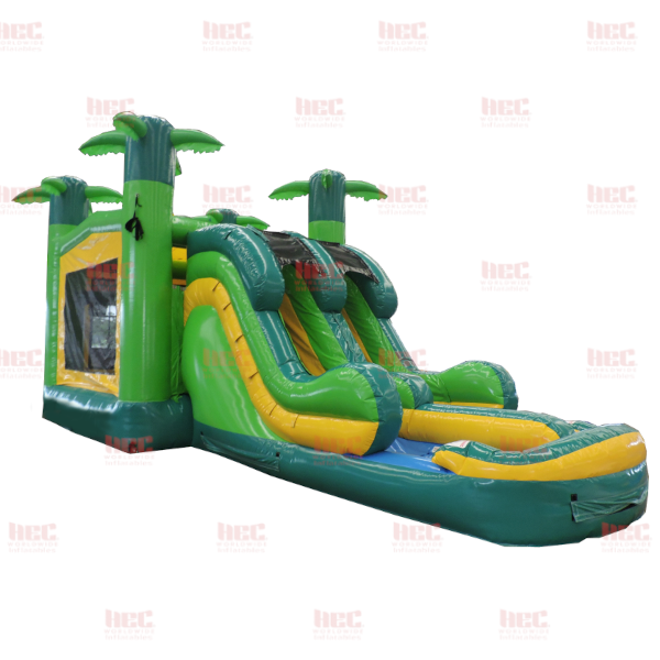 Modular BT Tropical Combo Double Lane Inflated Pool Wet/Dry