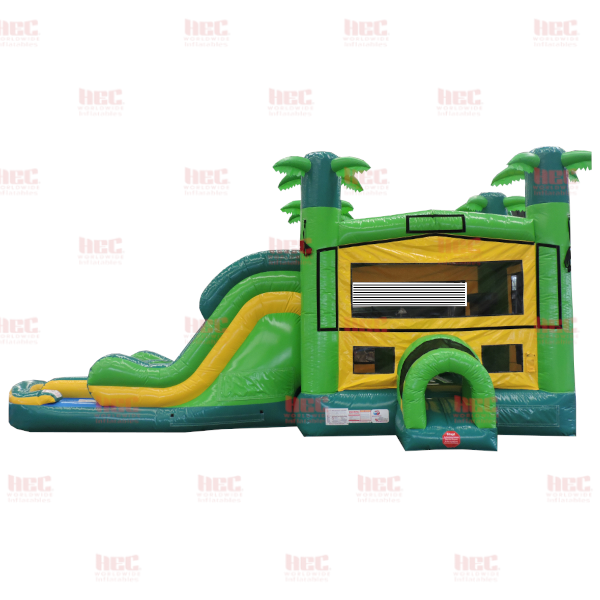 Modular BT Tropical Combo Double Lane Inflated Pool Wet/Dry