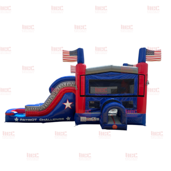 Patriot Challenge Combo Double Lane Inflated Pool Wet/Dry