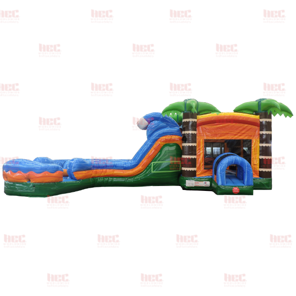 Storm Surge Curved Combo Double Lane Inflated Pool Wet/Dry