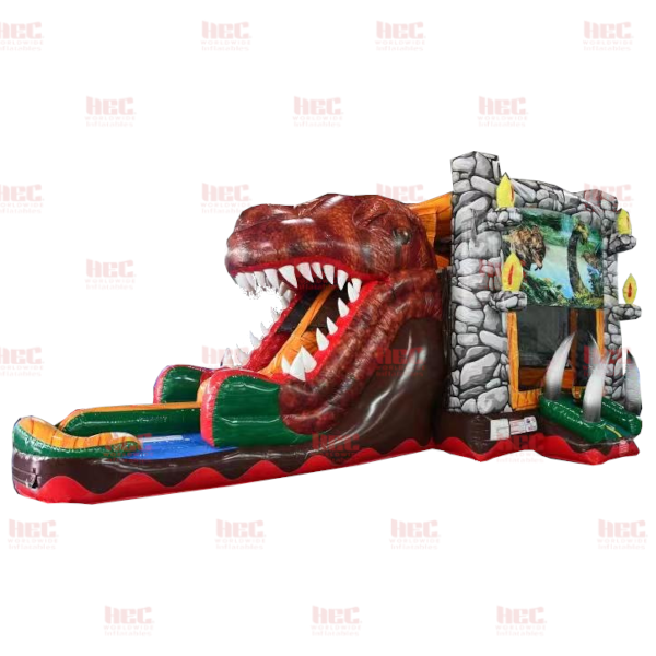 T-Rex® Combo Double Lane Inflated Pool Wet/Dry