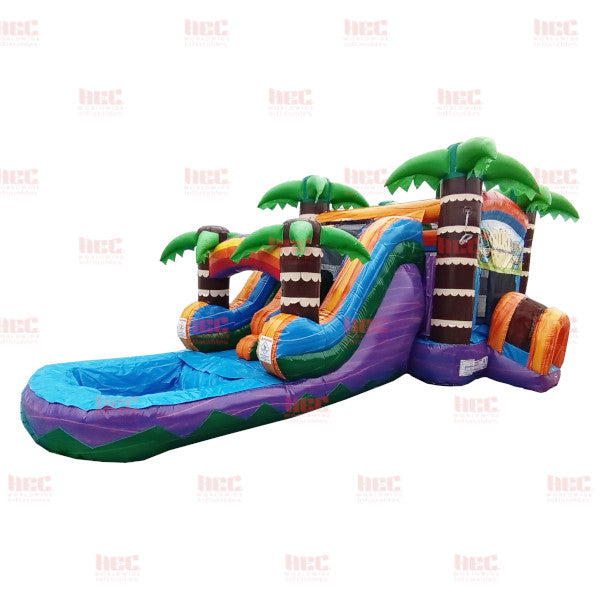 Piscina profunda combinada de dos carriles Tiki Plunge, húmeda y seca