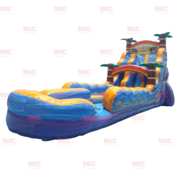 22 Foot Tiki Plunge® Double Lane Inflated Pool Marble Purple Base