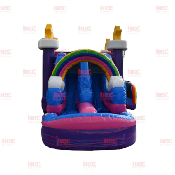 Unicorn Combo Double Lane Inflated Pool Wet/Dry