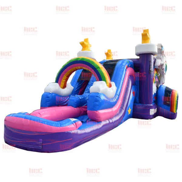 Unicorn Combo Double Lane Inflated Pool Wet/Dry