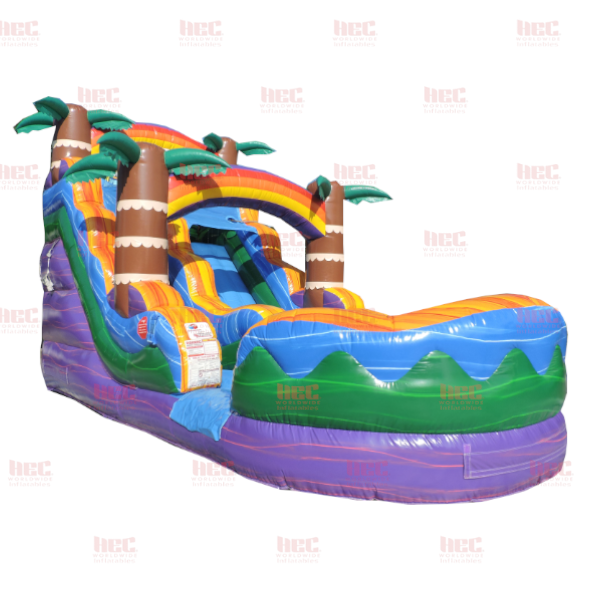 Piscina inflable de un solo carril Tiki Plunge® de 15 pies con base de mármol morado 