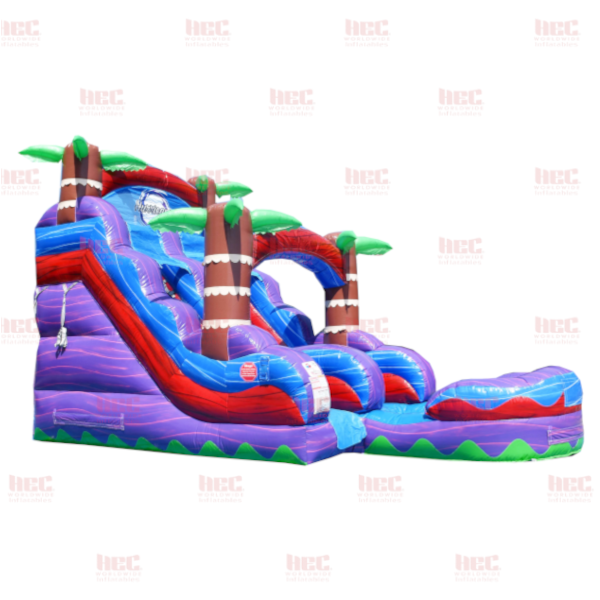 Piscina inflable de un solo carril Tropical Hurricane® de 15 pies color rojo mármol 