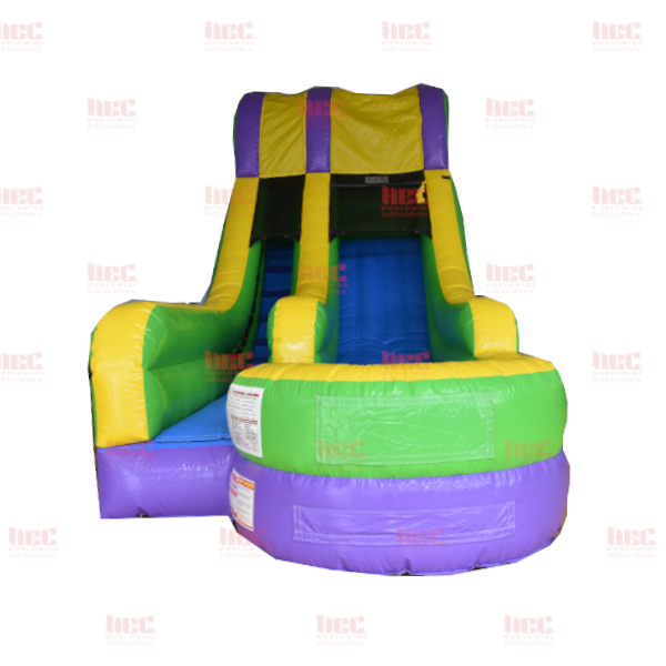 15 Foot Splash Slide Single Lane Inflated Pool