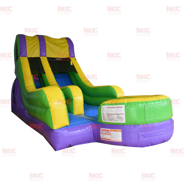 15 Foot Splash Slide Single Lane Inflated Pool