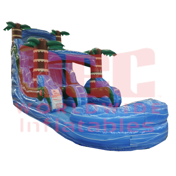 18 Foot Blue Hurricane® Single Lane Inflated Pool