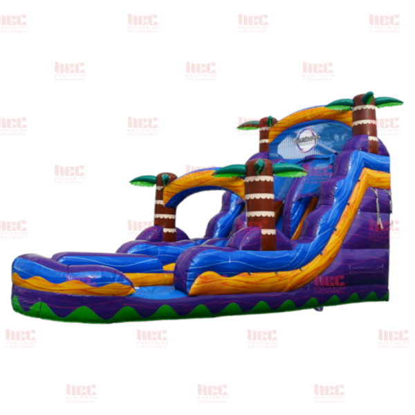18 Foot Tropical Hurricane® Double Lane Inflated Pool Marble Orange