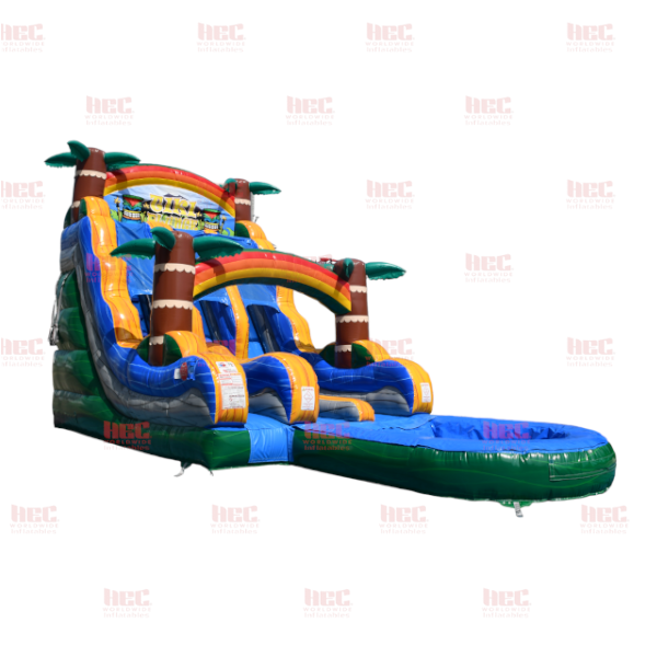 18 Foot Tiki Plunge® Double Lane Deep Pool Marble Green Base