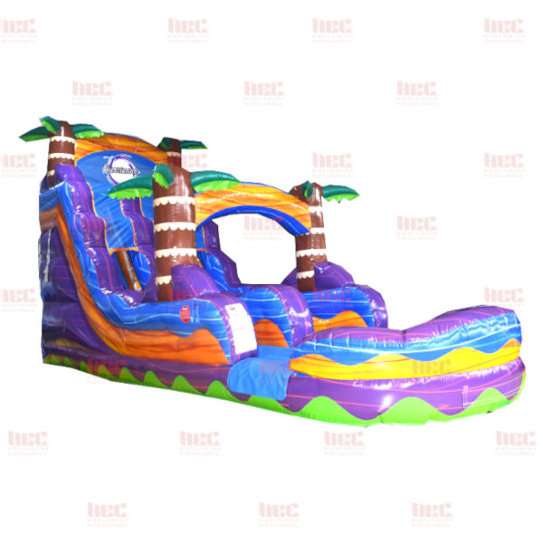 Piscina profunda de un solo carril Tropical Hurricane® de 18 pies color rojo mármol 