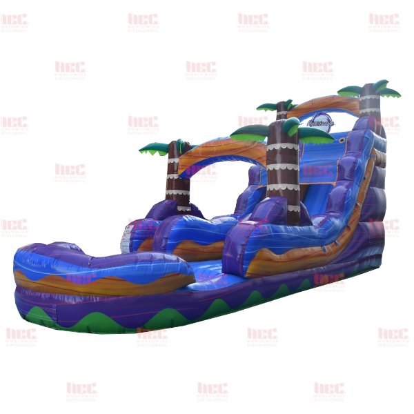 Piscina profunda de un solo carril Tropical Hurricane® de 18 pies color rojo mármol 