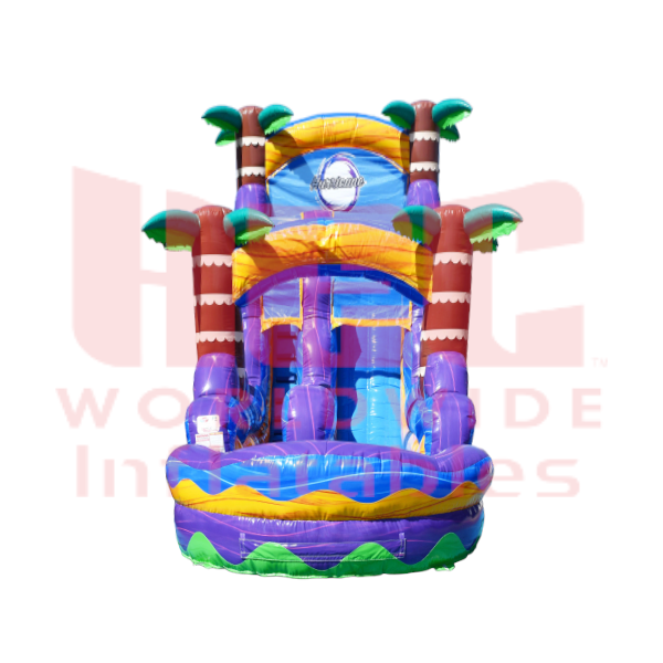 Piscina profunda de un solo carril Tropical Hurricane® de 18 pies color rojo mármol 
