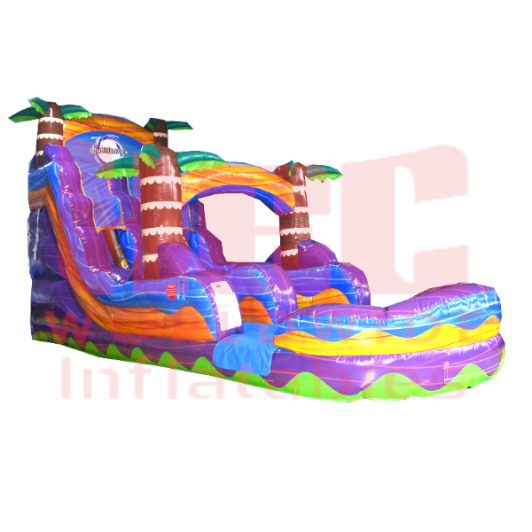 Piscina profunda de un solo carril Tropical Hurricane® de 18 pies color rojo mármol 