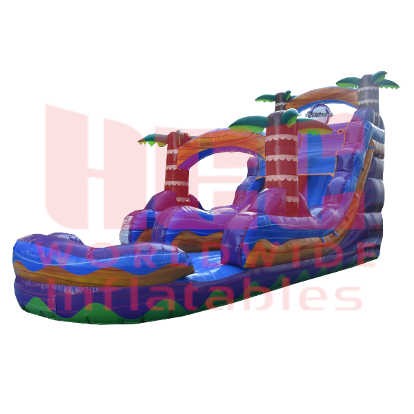 Piscina profunda de un solo carril Tropical Hurricane® de 18 pies color rojo mármol 
