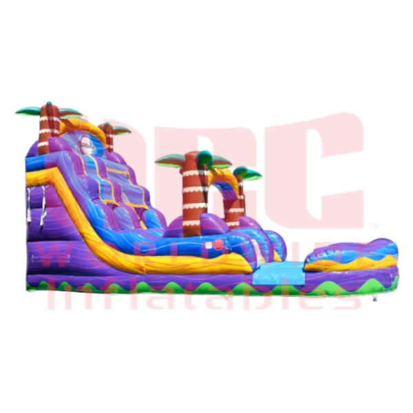 Piscina profunda de un solo carril Tropical Hurricane® de 18 pies color rojo mármol 