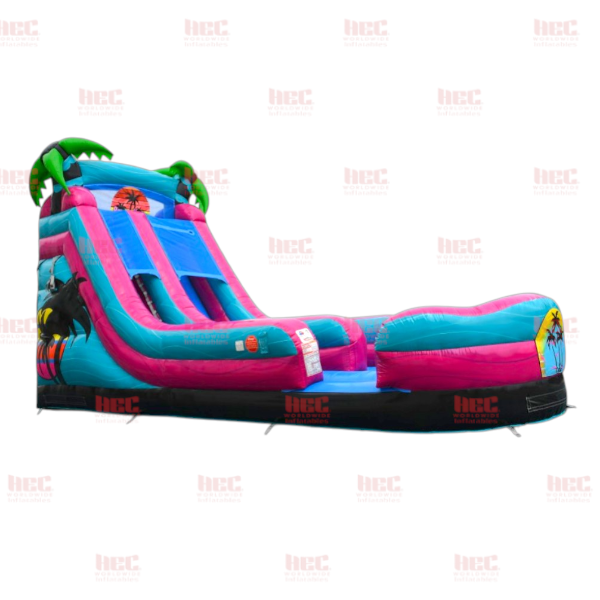 18 Foot Beach Vibe Single Lane Inflated Pool No Theme