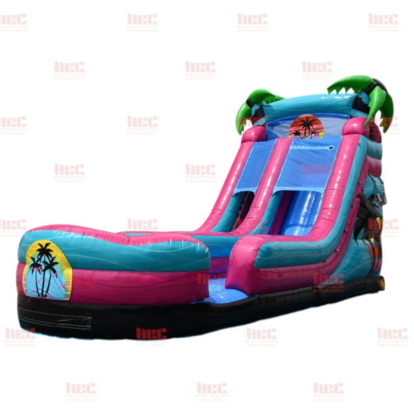 18 Foot Beach Vibe Single Lane Inflated Pool No Theme