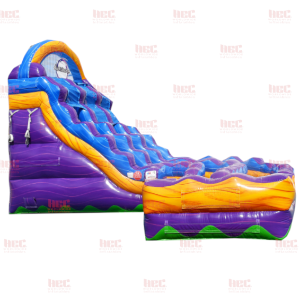 18 Foot Apex Double Lane Inflated Pool J Series Curved Slide